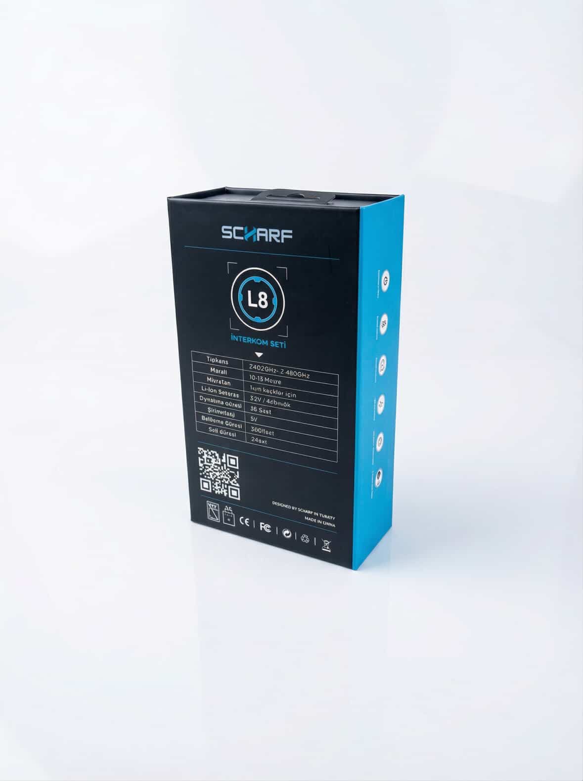 Scharf L8 PRO Mega Bass 2. Nesil Motosiklet İnterkom Sistemi - Bluetooth 5.4