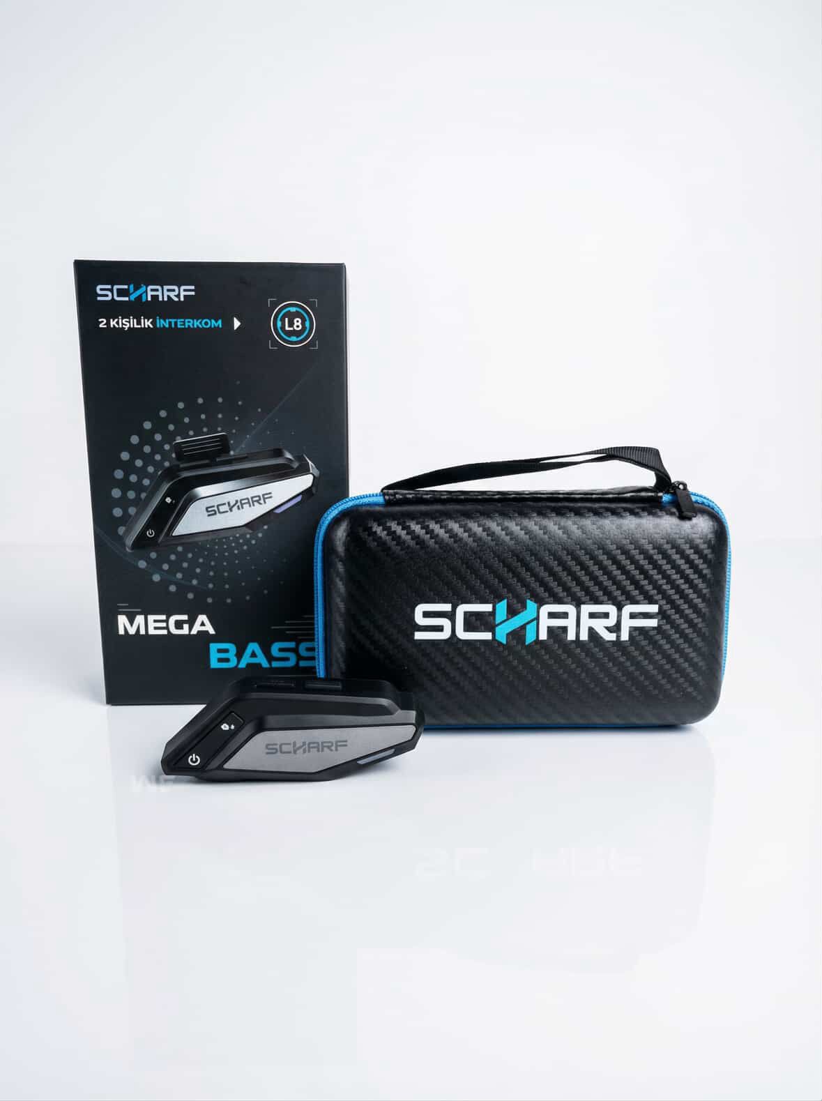 Scharf, Scharf L8 PRO, İnterkom, Motosiklet İnterkom, Kask İçi Kulaklık, Bluetooth 5.4, Mega Bass, Motosiklet Aksesuar, Kask Ekipman, Scharf 2. Nesil, CaylakStore, Bursa İnterkom